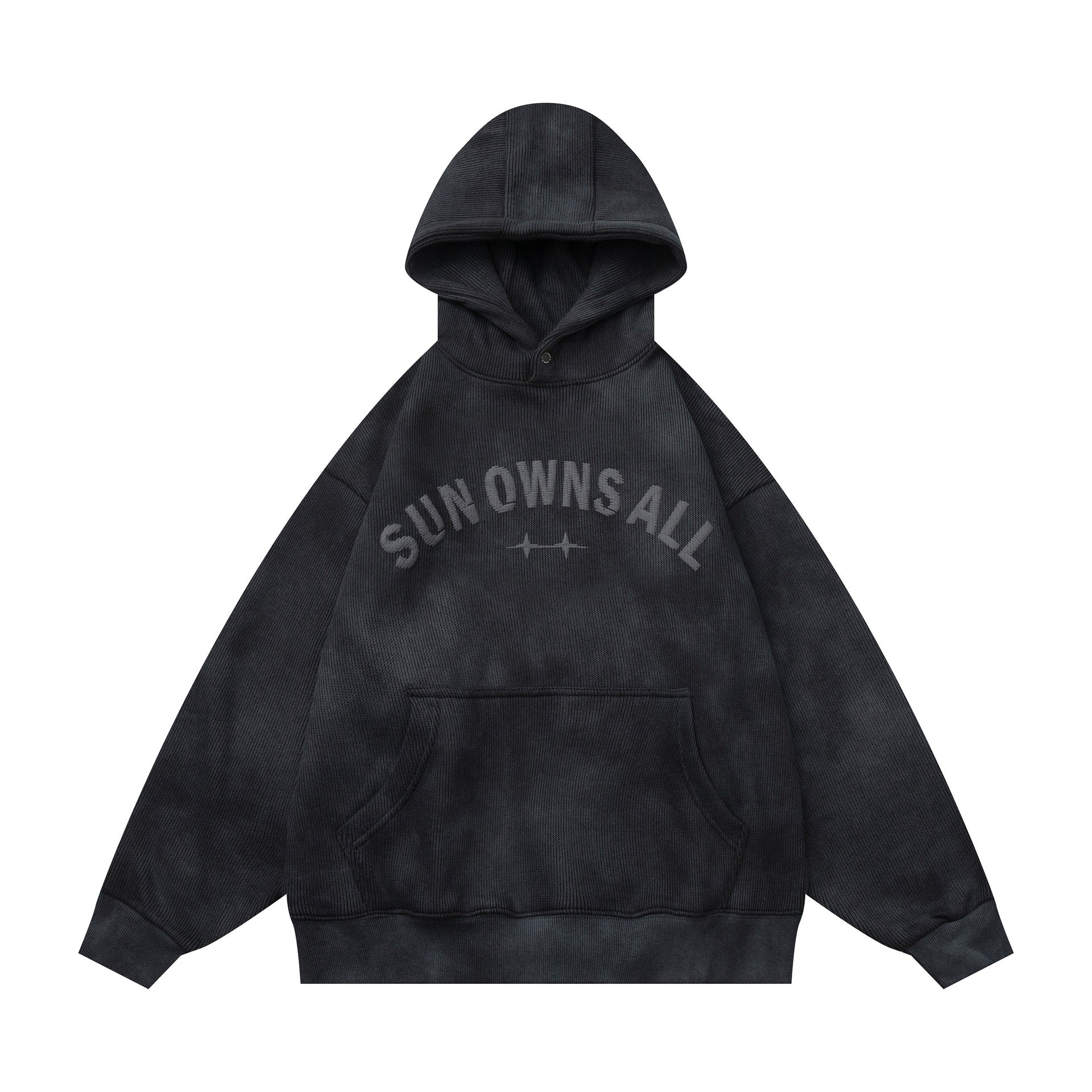 Heavyweight Washed Vintage Letter Print Loose Fleece Hoodie
