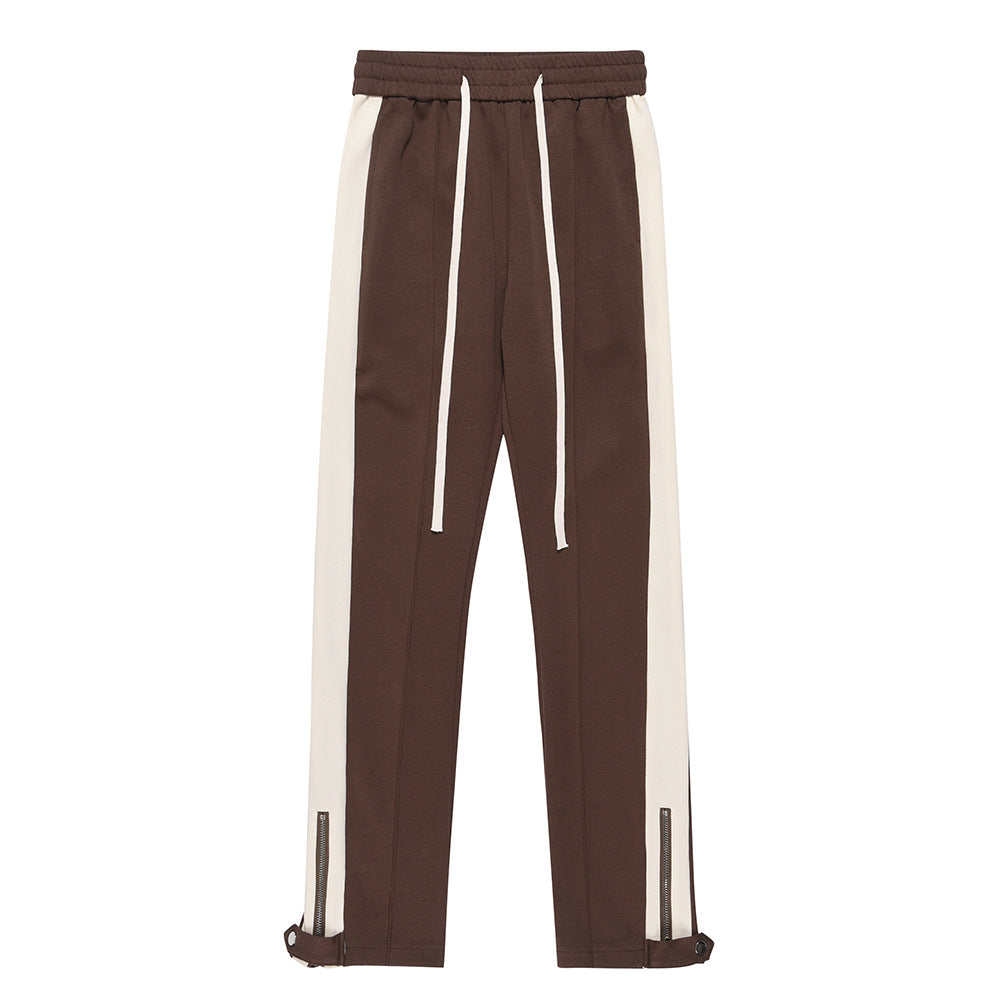 Men's Loose Zipper Slit Long Sweatpants