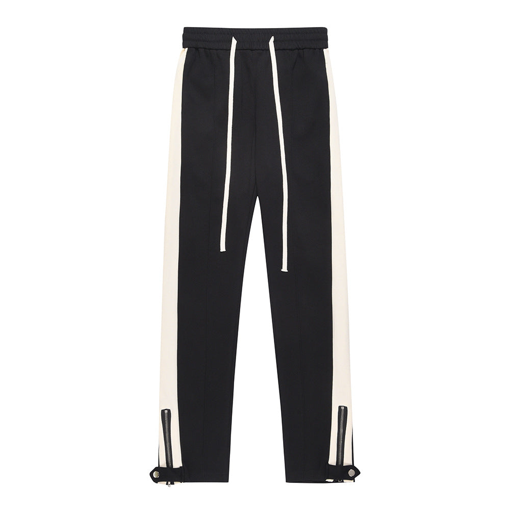 Men's Loose Zipper Slit Long Sweatpants