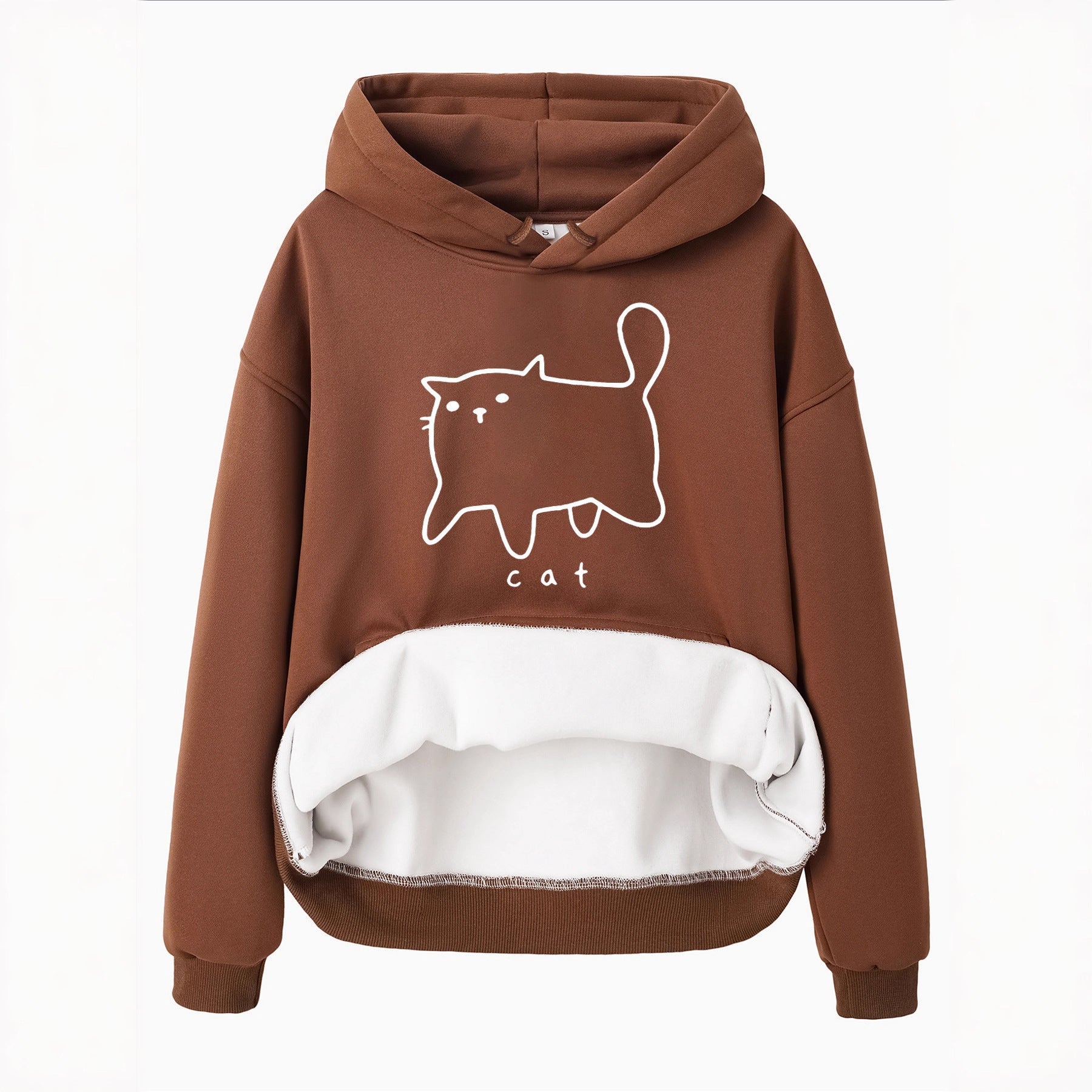 Hooded and flannel thick hoodie