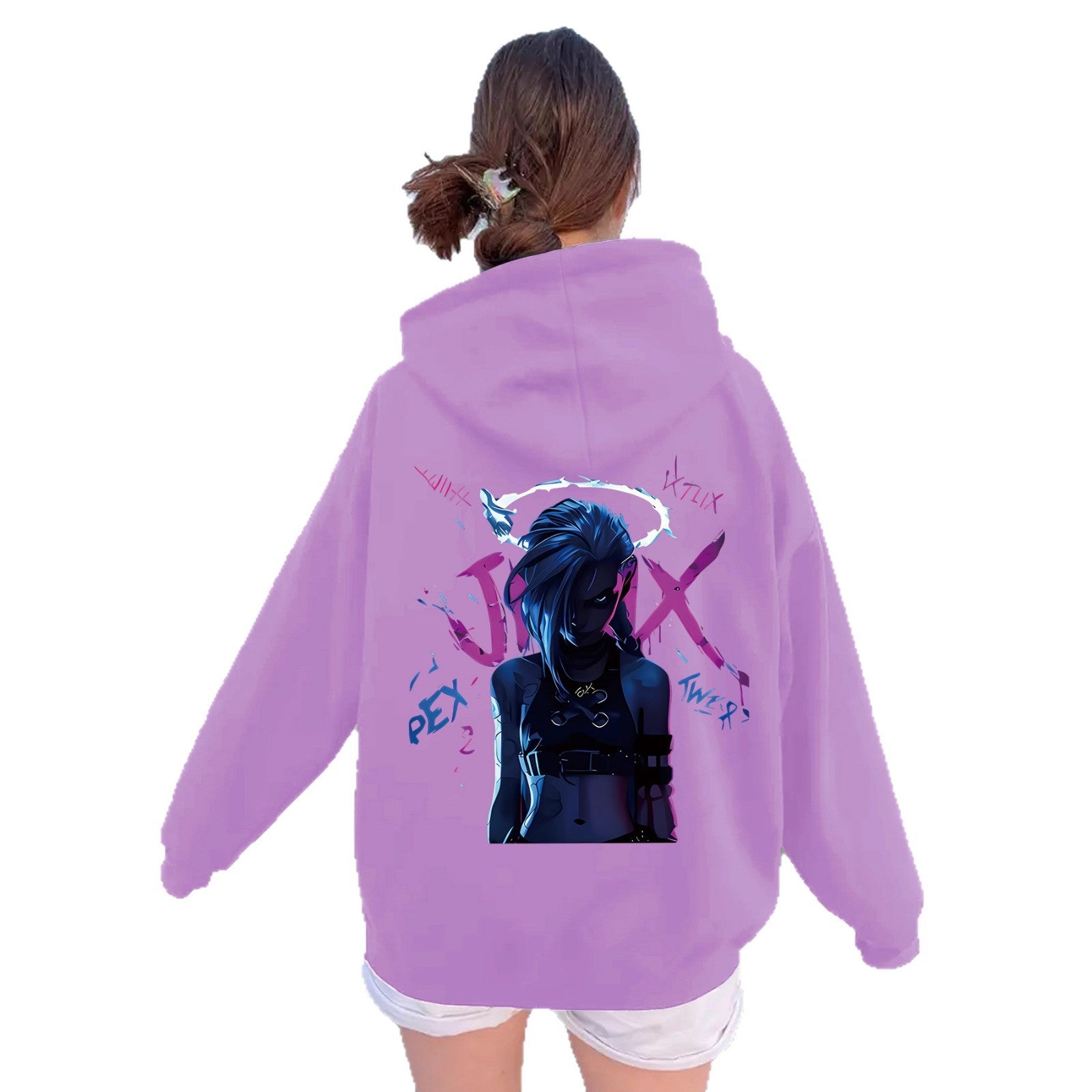Cartoon character pattern hoodie