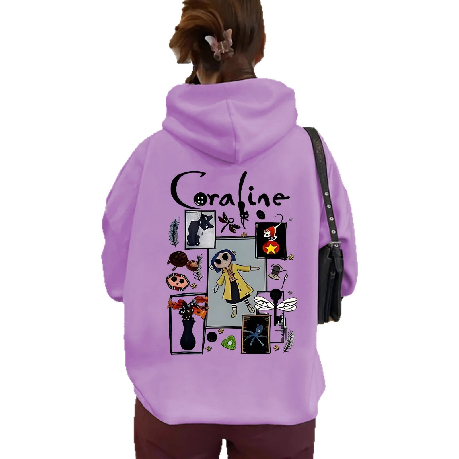 Cartoon pattern loose hoodie