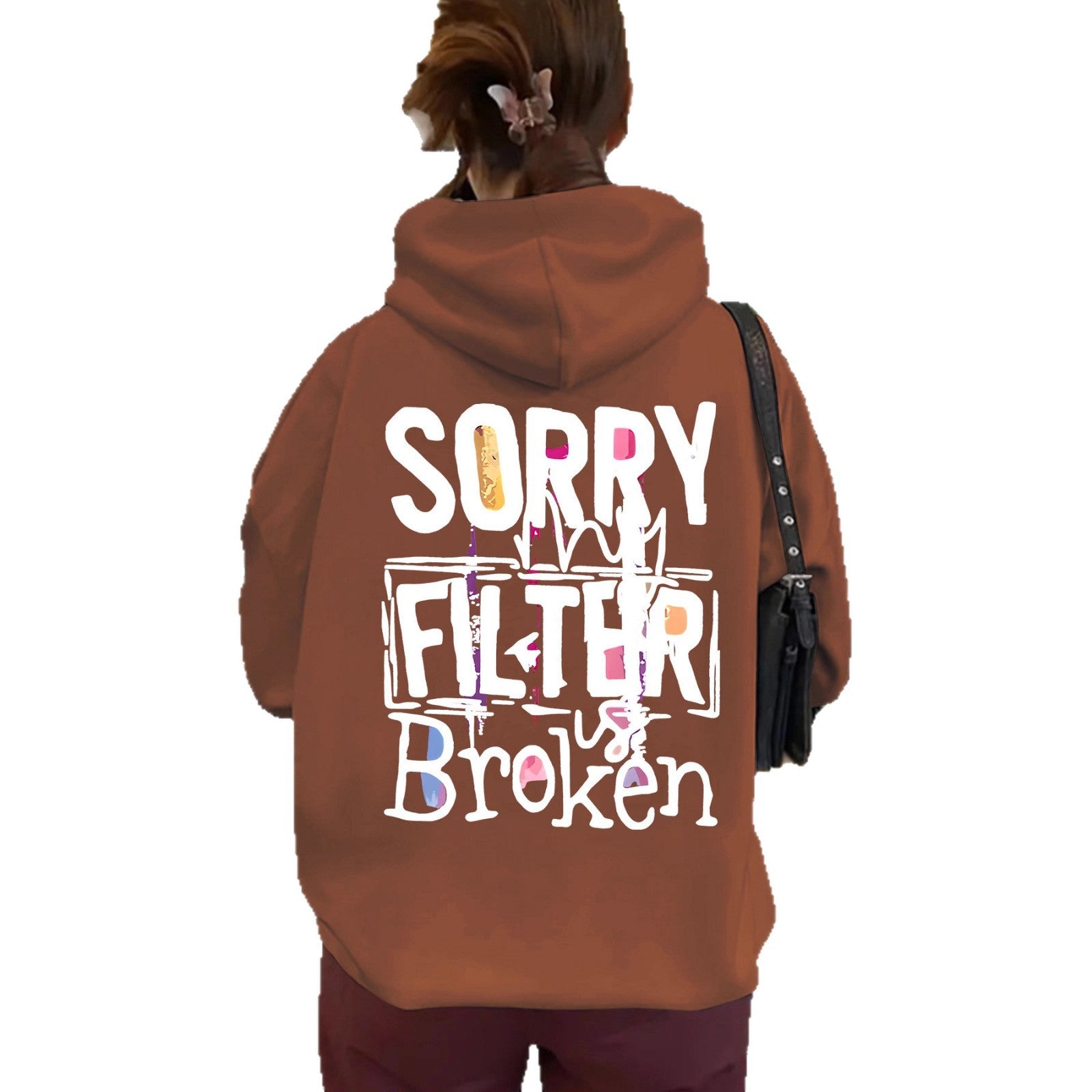 Top hoodie with letter pattern