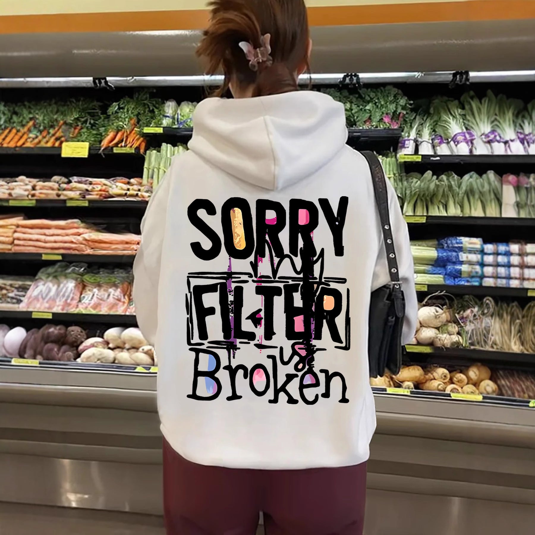 Top hoodie with letter pattern