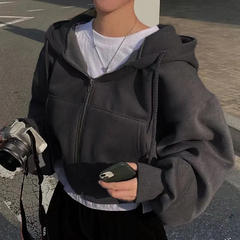Women’s Cropped Zip Hoodie