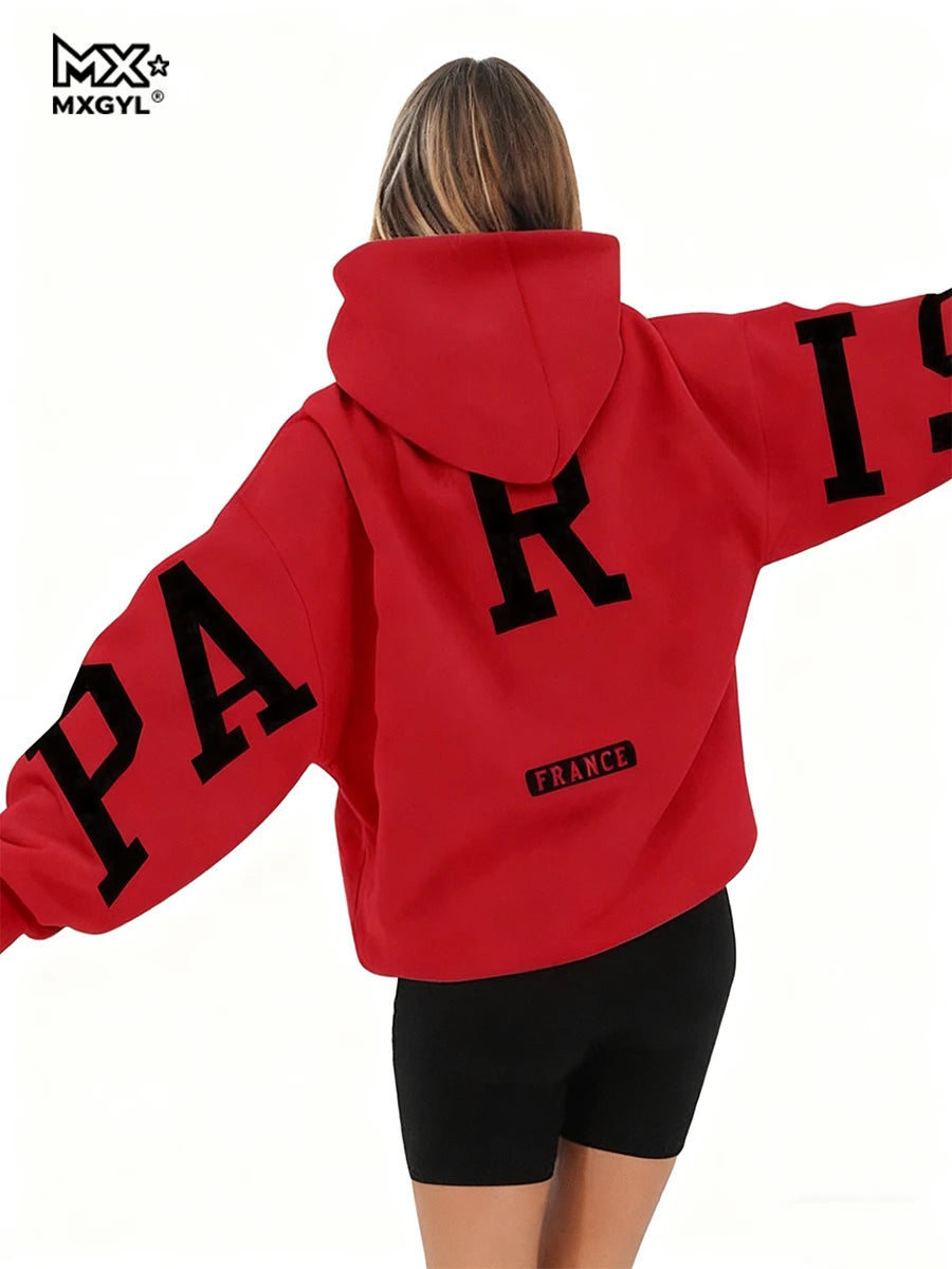 Unisex Letter Print Hoodie