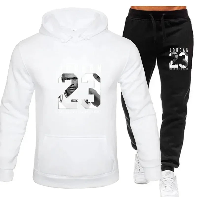 Unisex sportswear featuring a hoodie and sweatpants