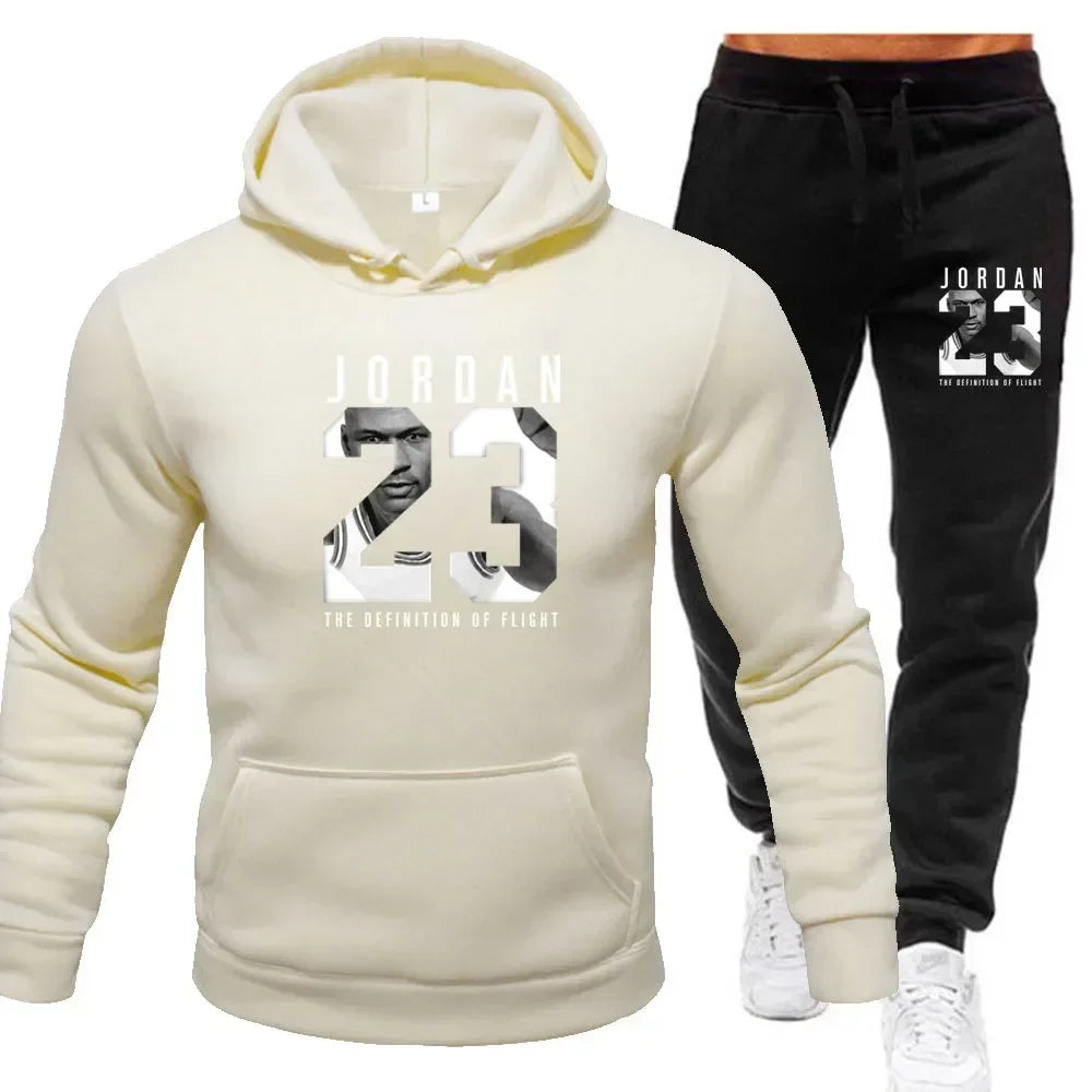 Unisex sportswear featuring a hoodie and sweatpants