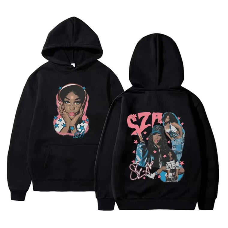 Graphic Print Hoodie Unisex Vintage
