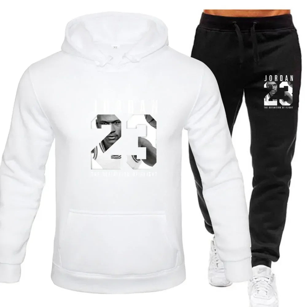 Unisex sportswear featuring a hoodie and sweatpants