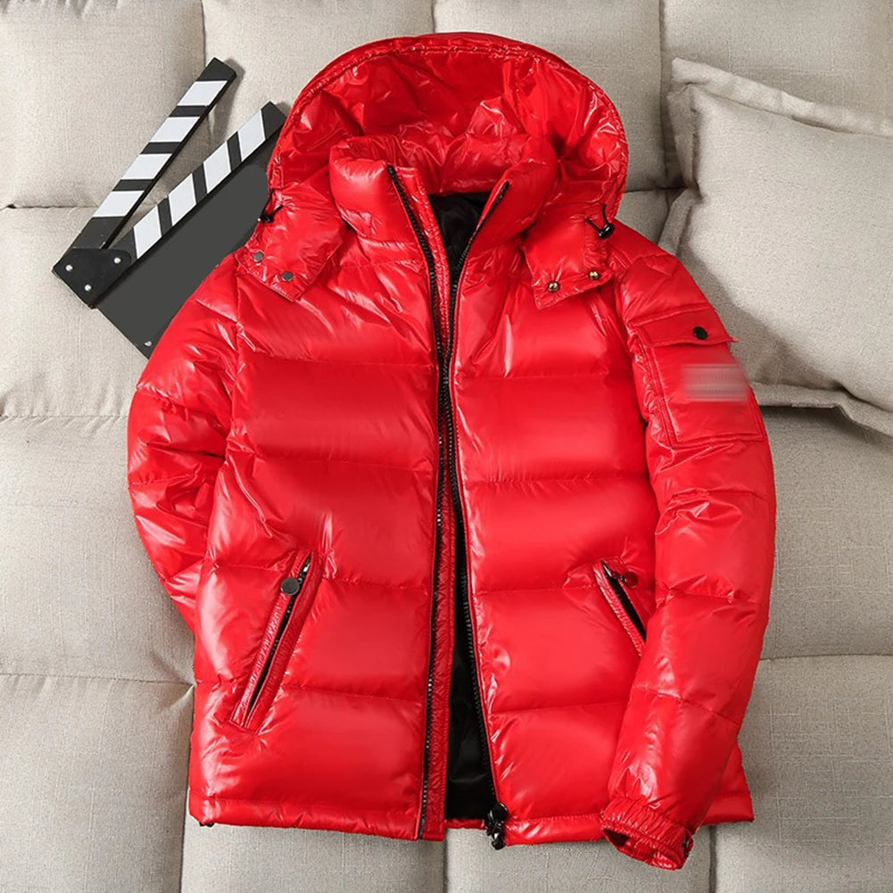Women Puffer Parka Jacket with Hooded Standup Collar