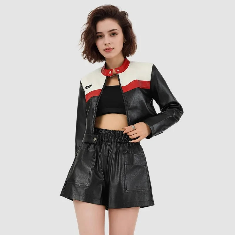 Leather Jackets for Women Moto-Style Waist