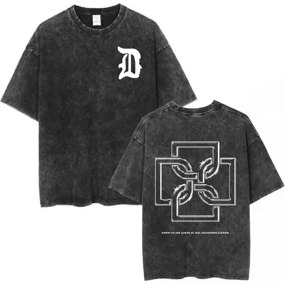 Graphic Washed T-shirt Unisex Oversized Vintage Short Sleeve