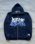 American Retro Star and Letter Printed Zipper Hoodies unisex