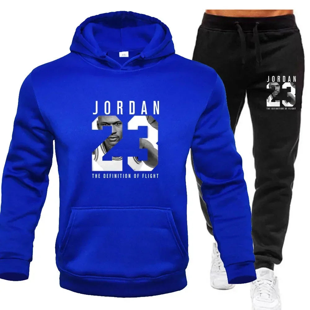 Unisex sportswear featuring a hoodie and sweatpants