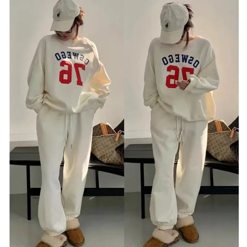 Hoodie Set Women's Wide Leg Pants Two-Piece Set