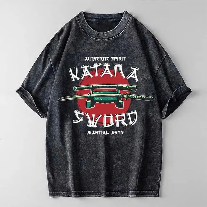 Anime Streetwear Washed T-shirt Unisex