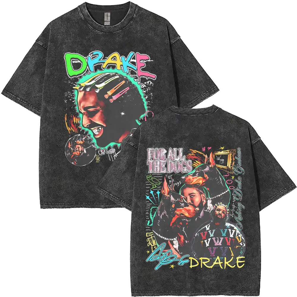 Unisex Washed Vintage Graphic T-shirt