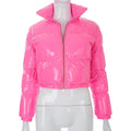 Women Puffer Jackets Long Sleeve Zip Up Stand Collar