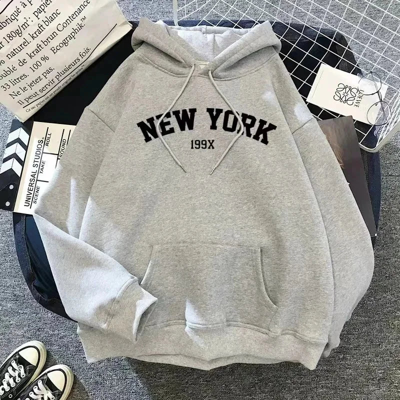 New York Letter Y2k Autumn Winter Oversized