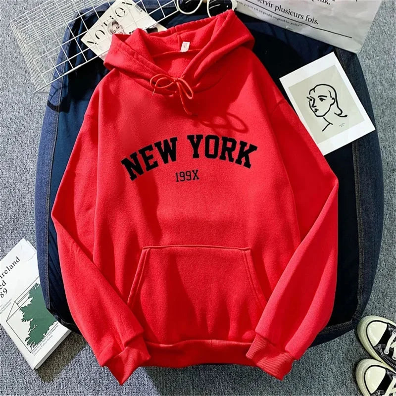 New York Letter Y2k Autumn Winter Oversized