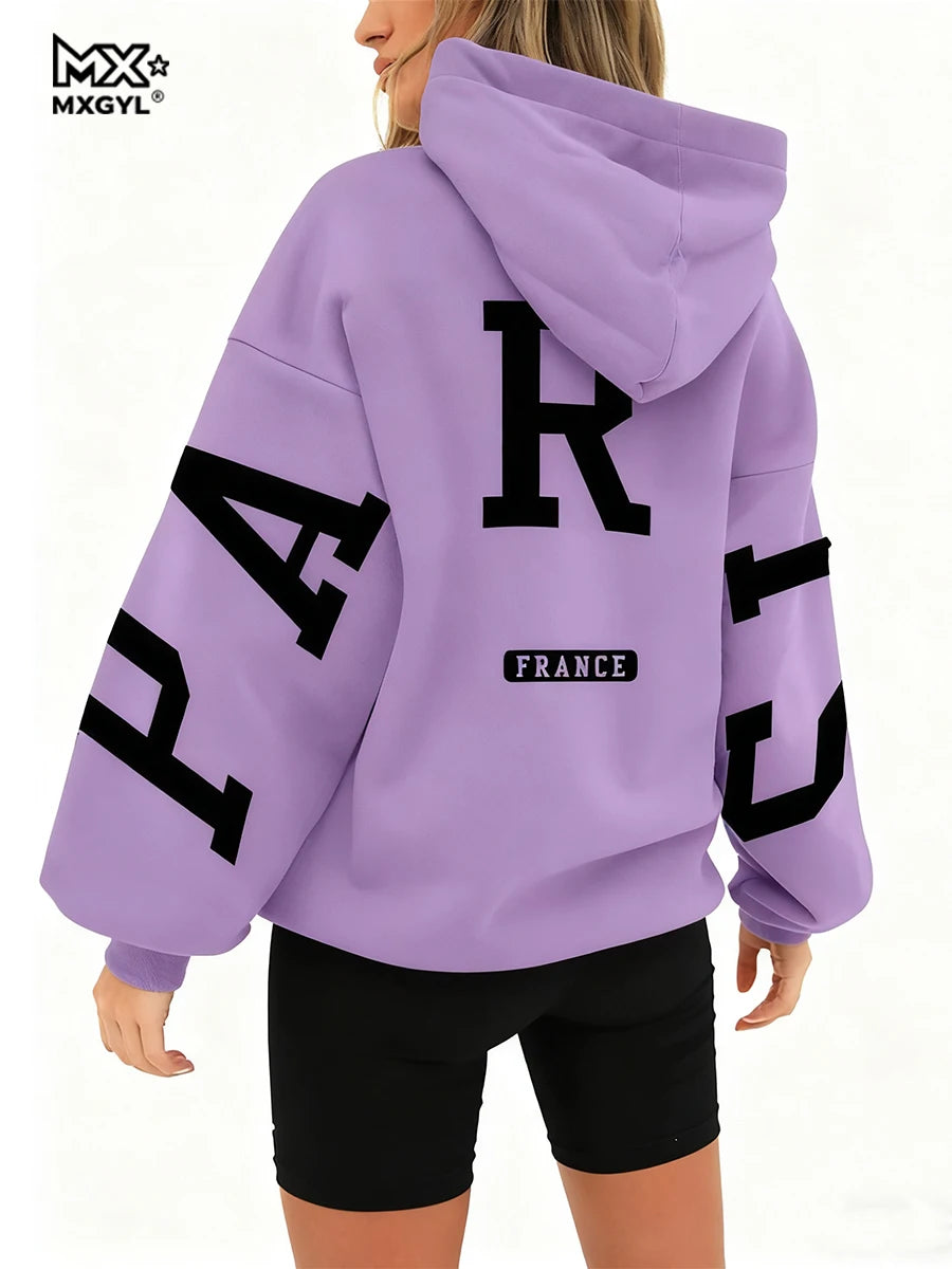 Unisex Letter Print Hoodie
