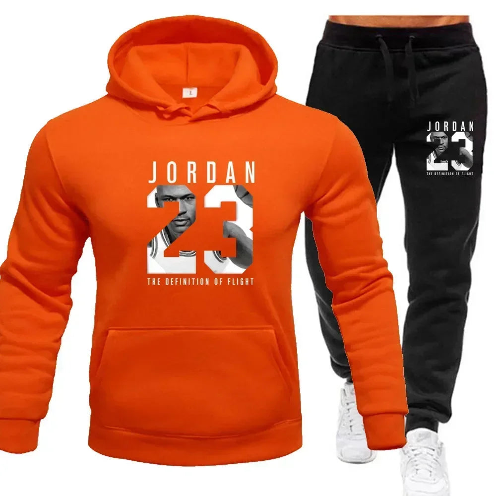 Unisex sportswear featuring a hoodie and sweatpants