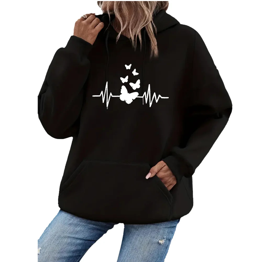 Women hooded sweatshirt for autumn and winter