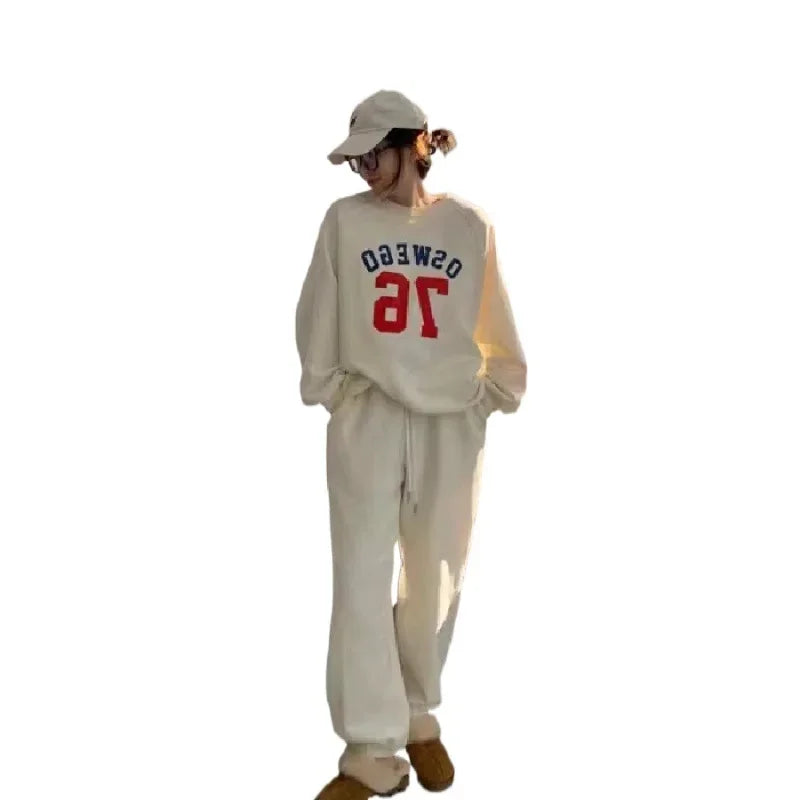 Hoodie Set Women's Wide Leg Pants Two-Piece Set