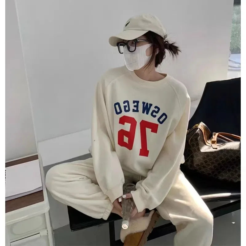 Hoodie Set Women's Wide Leg Pants Two-Piece Set