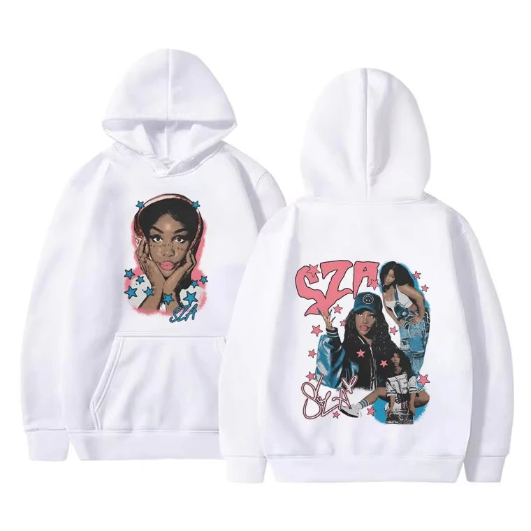 Graphic Print Hoodie Unisex Vintage