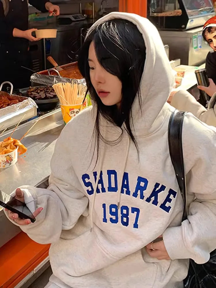 Loose Heavy Pullover Hooded Jacket Autumn Winter New