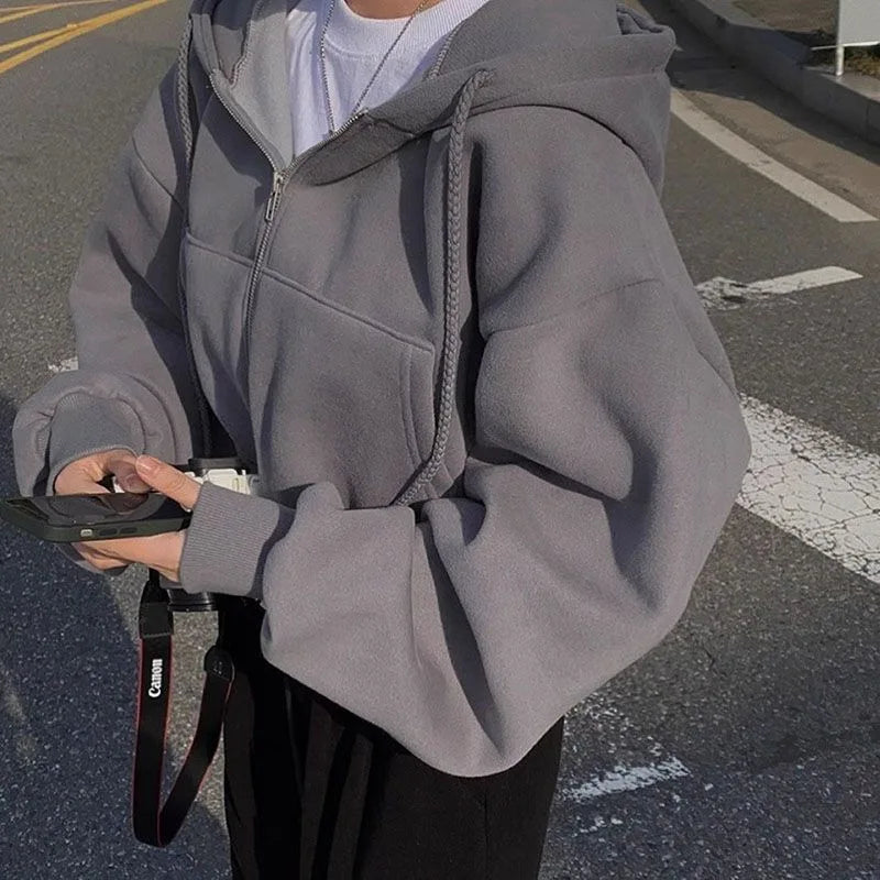Women’s Cropped Zip Hoodie