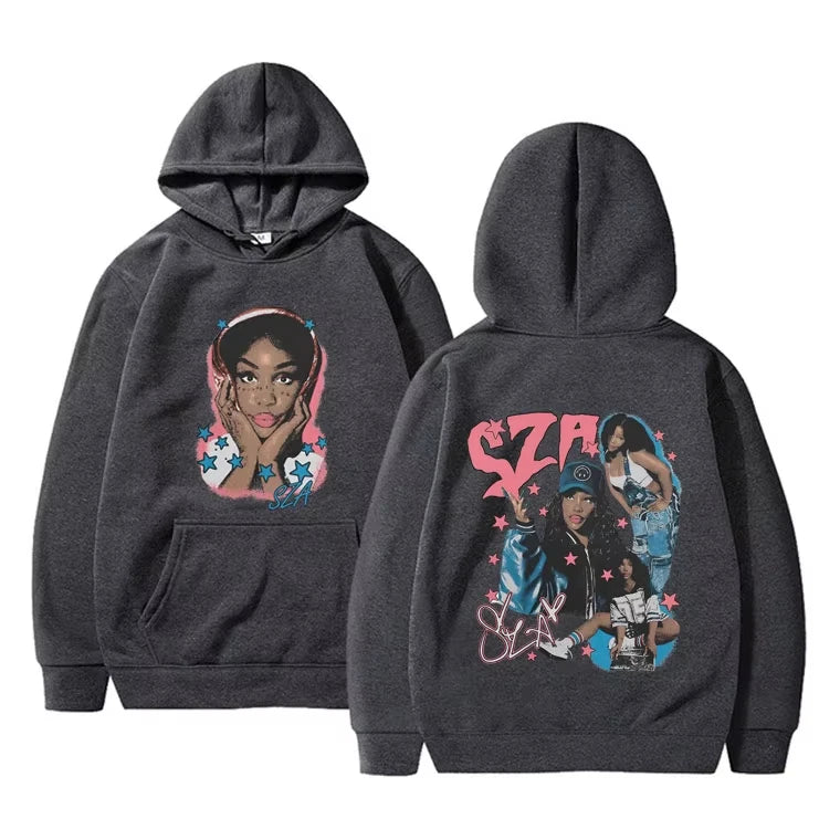 Graphic Print Hoodie Unisex Vintage