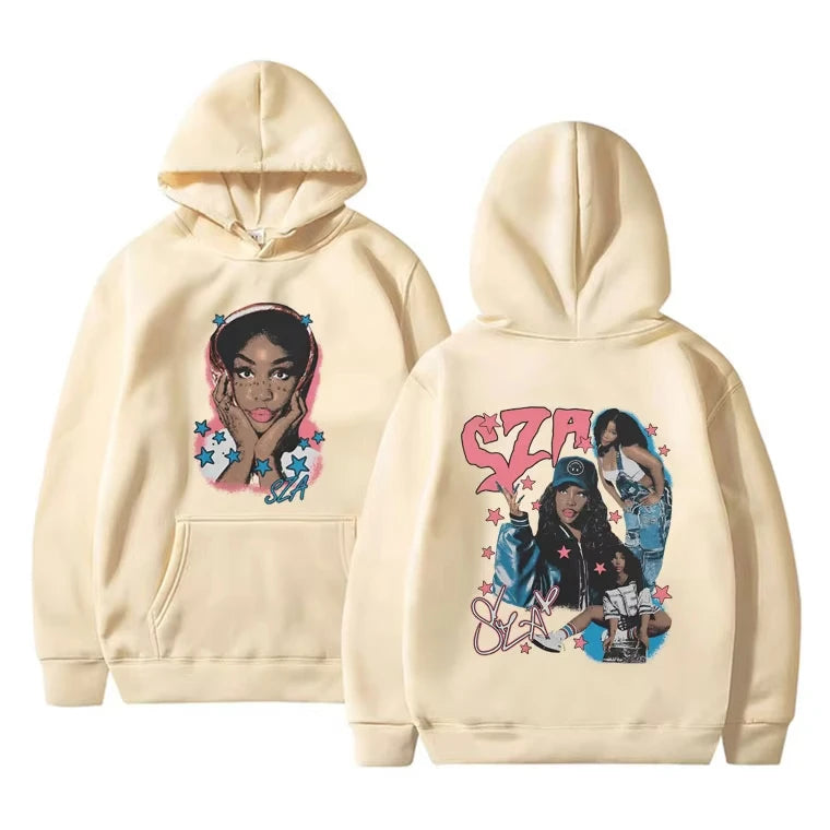 Graphic Print Hoodie Unisex Vintage