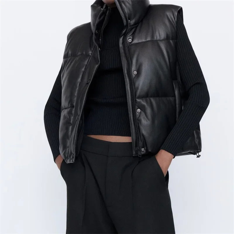 Fashion Streetwear Women Puffy Vest