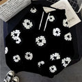flower-printed hooded