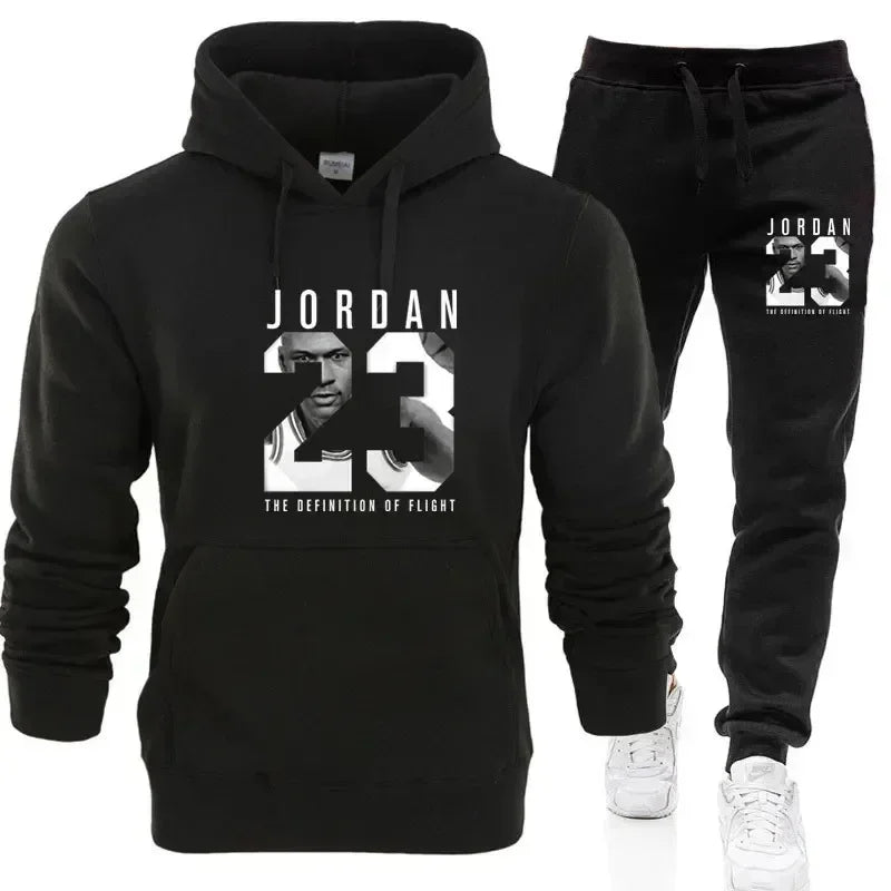 Unisex sportswear featuring a hoodie and sweatpants