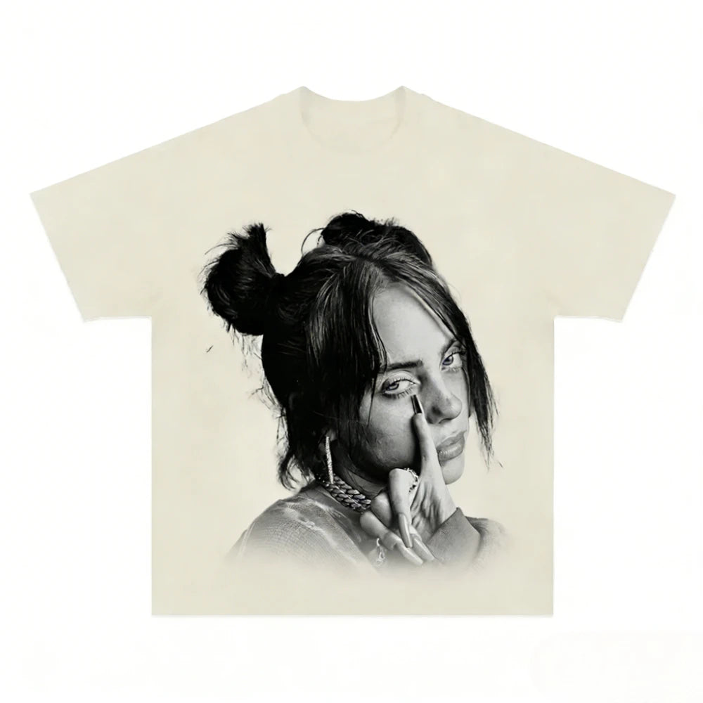 Billie Eilish Unisex 2026 Street Style Pure Cotton T-shirt