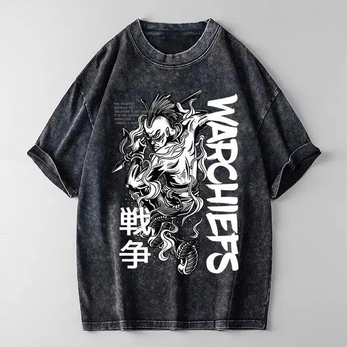 Anime Streetwear Washed T-shirt Unisex