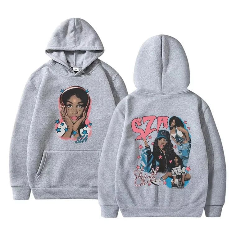 Graphic Print Hoodie Unisex Vintage