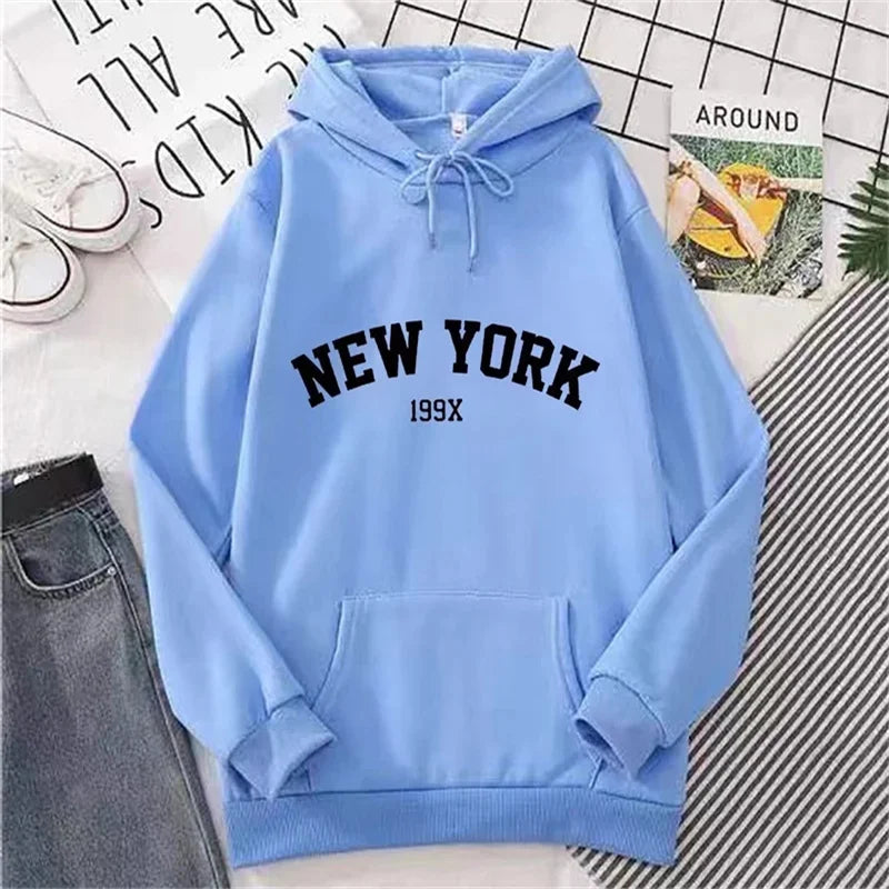 New York Letter Y2k Autumn Winter Oversized