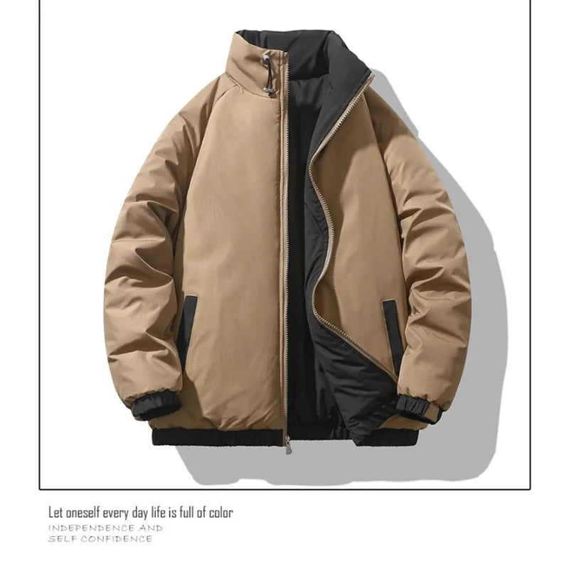 Winter Men Coat Casual Solid Color Outdoor Ski Coldproof