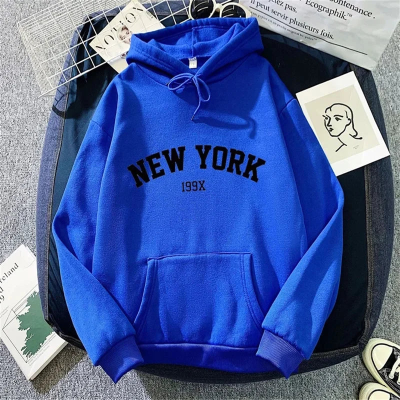 New York Letter Y2k Autumn Winter Oversized
