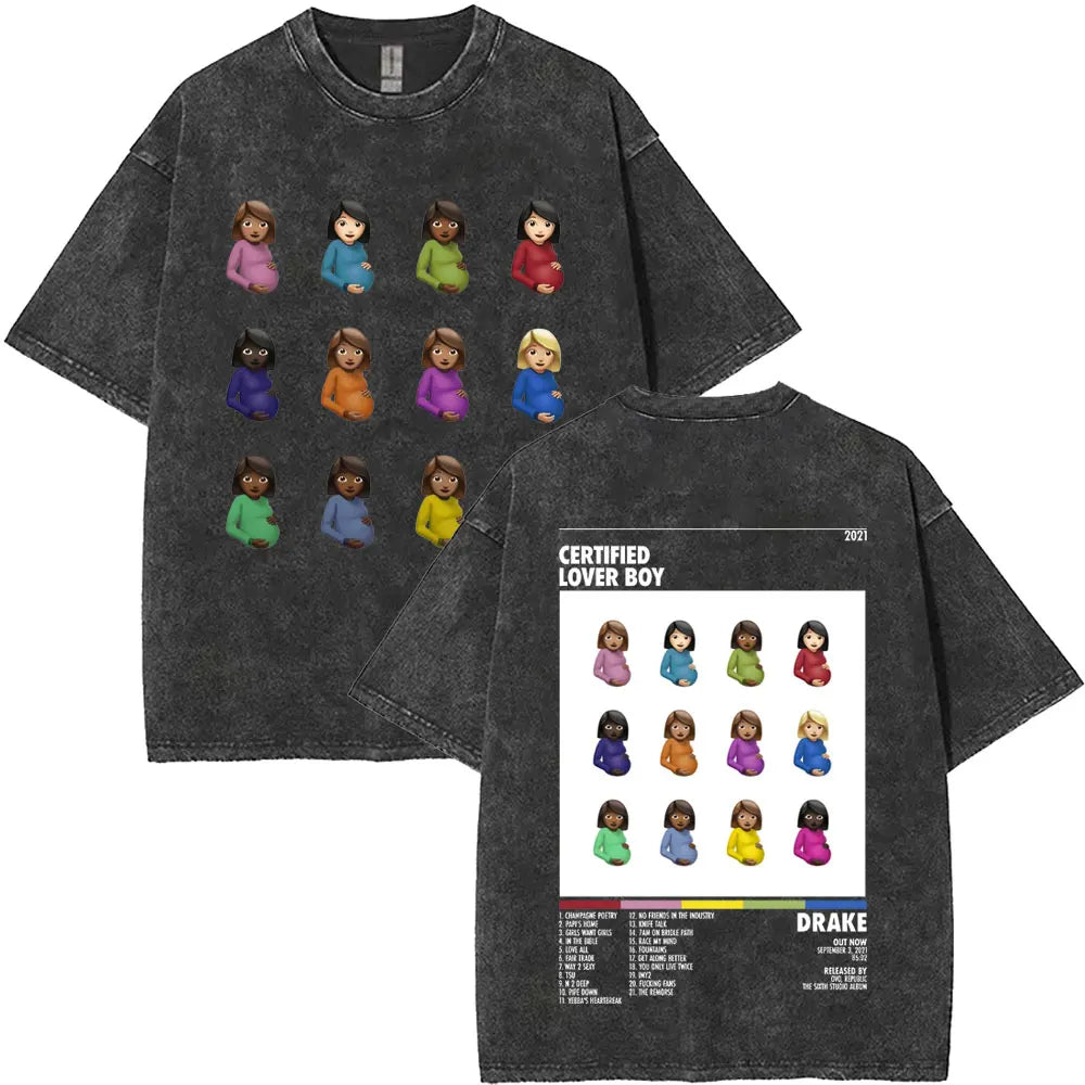 Unisex Washed Vintage Graphic T-shirt