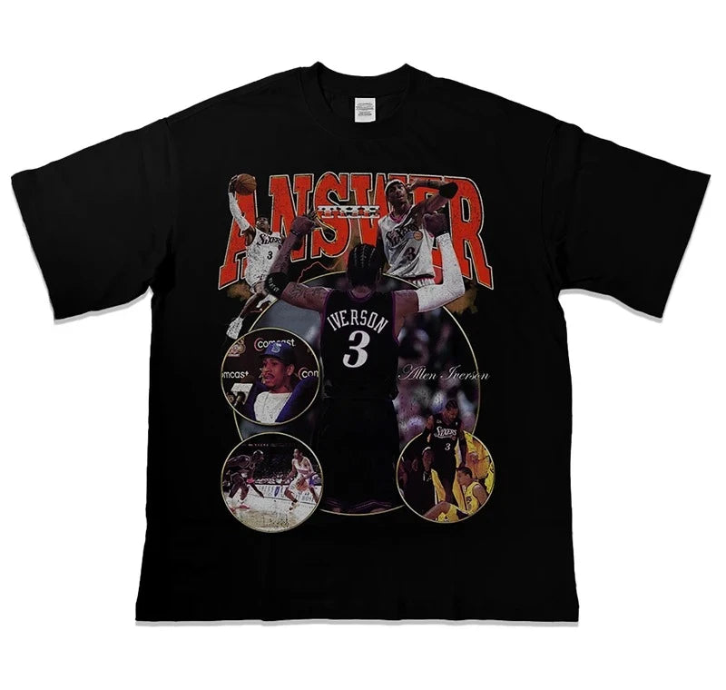 Basketball Short Sleeves T-shirt Streetwear