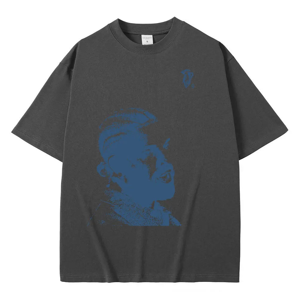 Portrait Graphic Oversized T-Shirts Streetwear Unisex