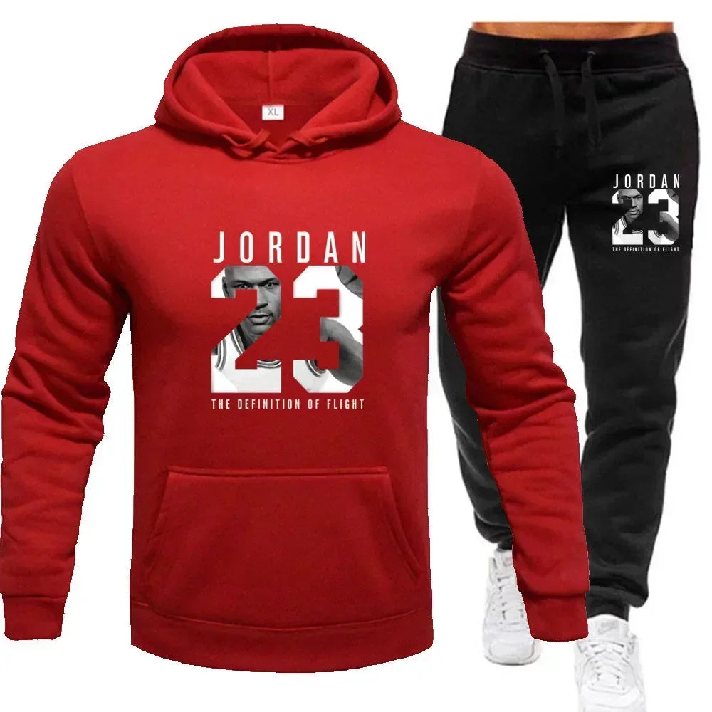 Unisex sportswear featuring a hoodie and sweatpants