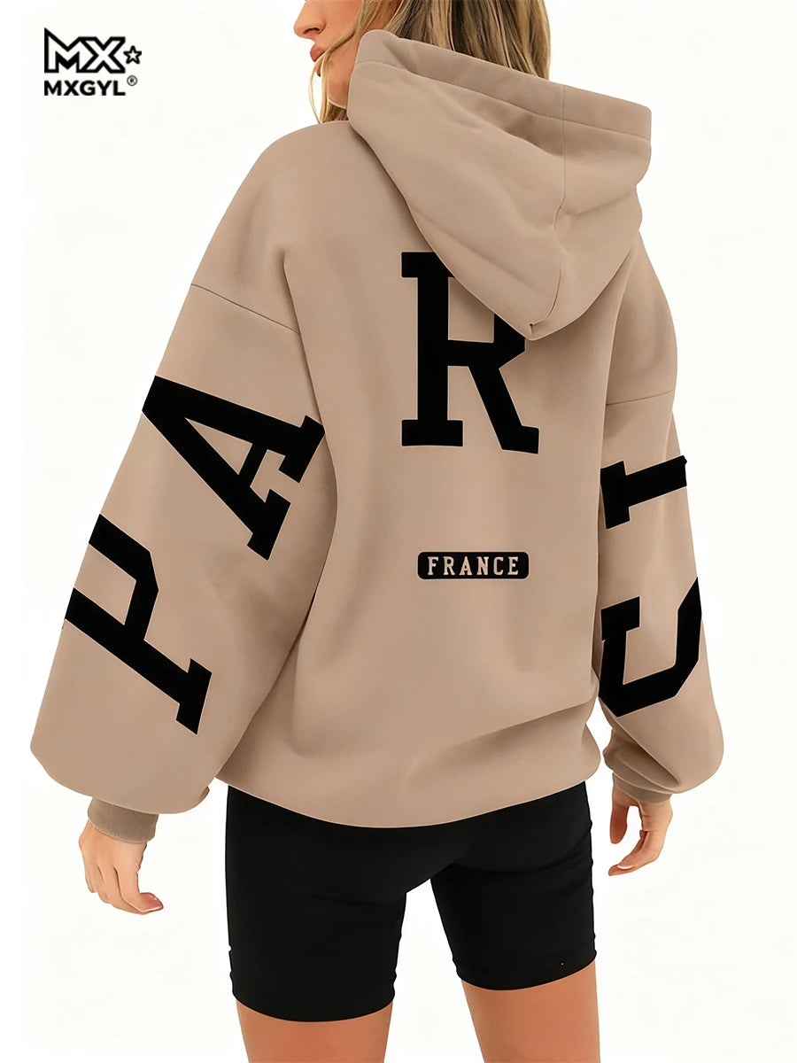 Unisex Letter Print Hoodie