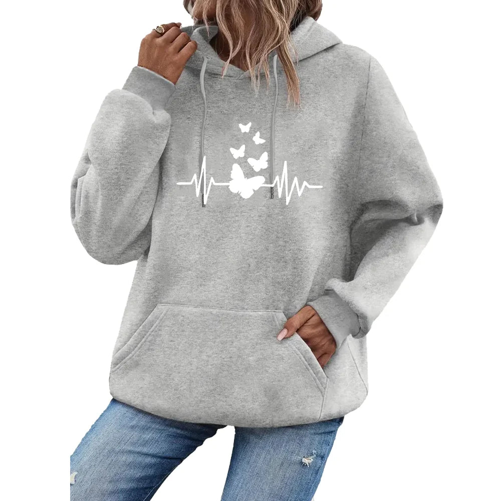 Women hooded sweatshirt for autumn and winter